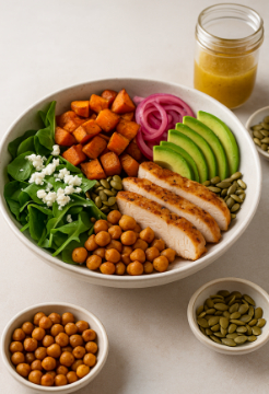 Salad made healthy.